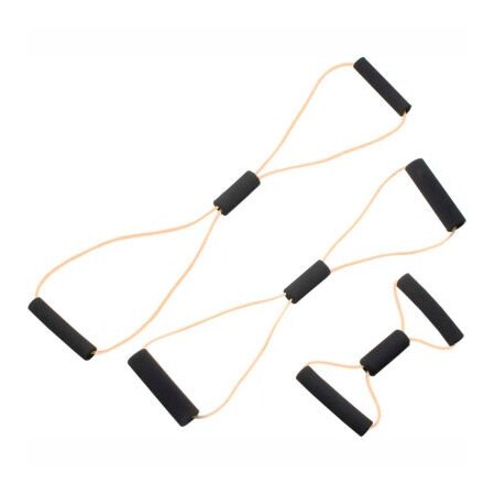 Fabrication Enterprises CanDo BowTie Tubing Exerciser, Full Body Set -14", 22", 30"), Tan, 3/Set 1435678